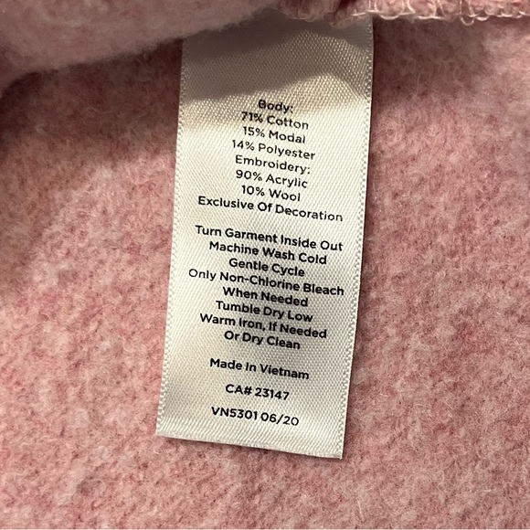 ❄️🩷 Talbots Embroidered Snowflake Sweatshirt | Heathered Pink | Size M - Picture 6 of 7